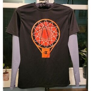 Champion‎ Performance Long Sleeve T-Shirt Basketball Graphic Tee Activewear XL